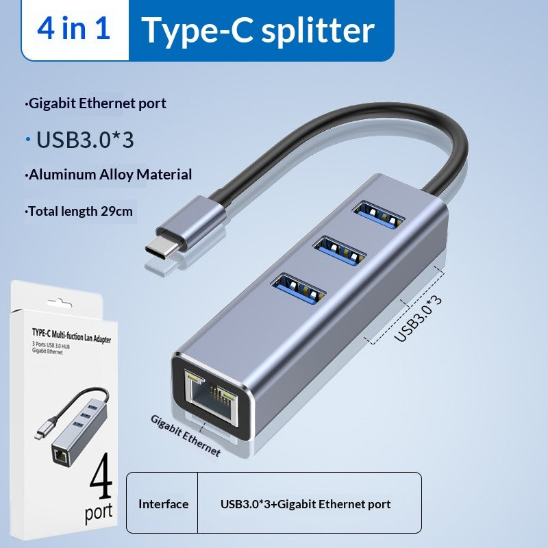 USB 3.0 to Gigabit Ethernet Adapter with 3-Port Hub - Add Wired Network & USB Ports