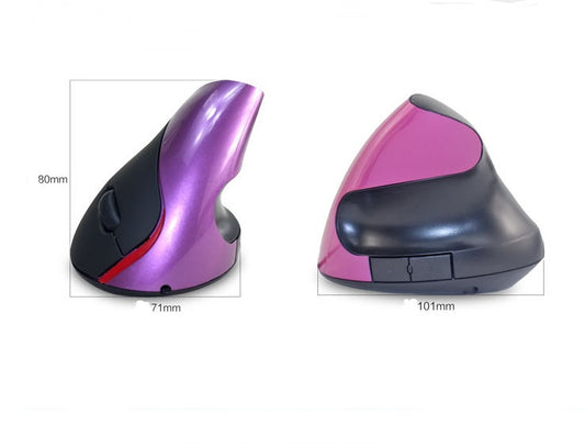 Wireless Vertical Ergonomic Mouse - Rechargeable Battery, Ergonomic Grip | Violet, Gray, Black, Silver & Blue
