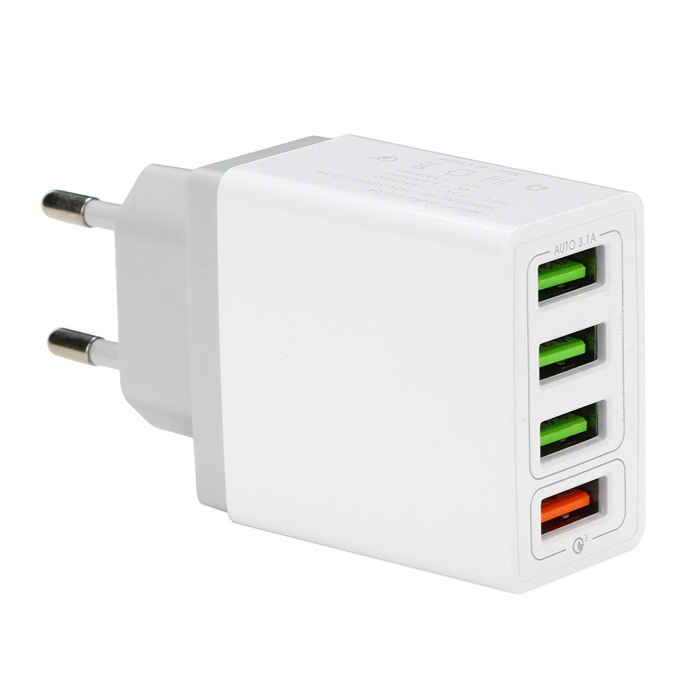 4-Port USB Fast Charger with QC3.0 Quick Charge - Smart Multi-Device Charging