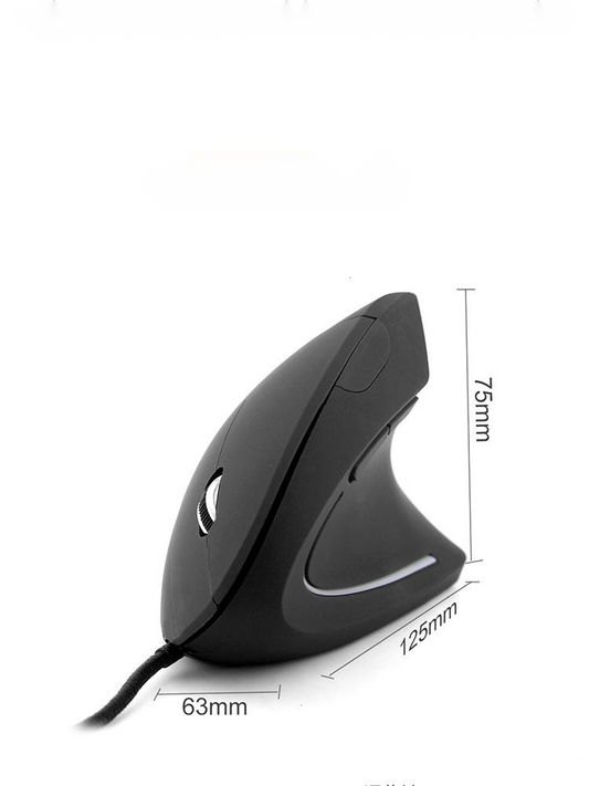 Dual-Mode Ergonomic Mouse - 2.4GHz Wireless & Wired, 1600 DPI, 6 Buttons | 1.4m Cable | Black