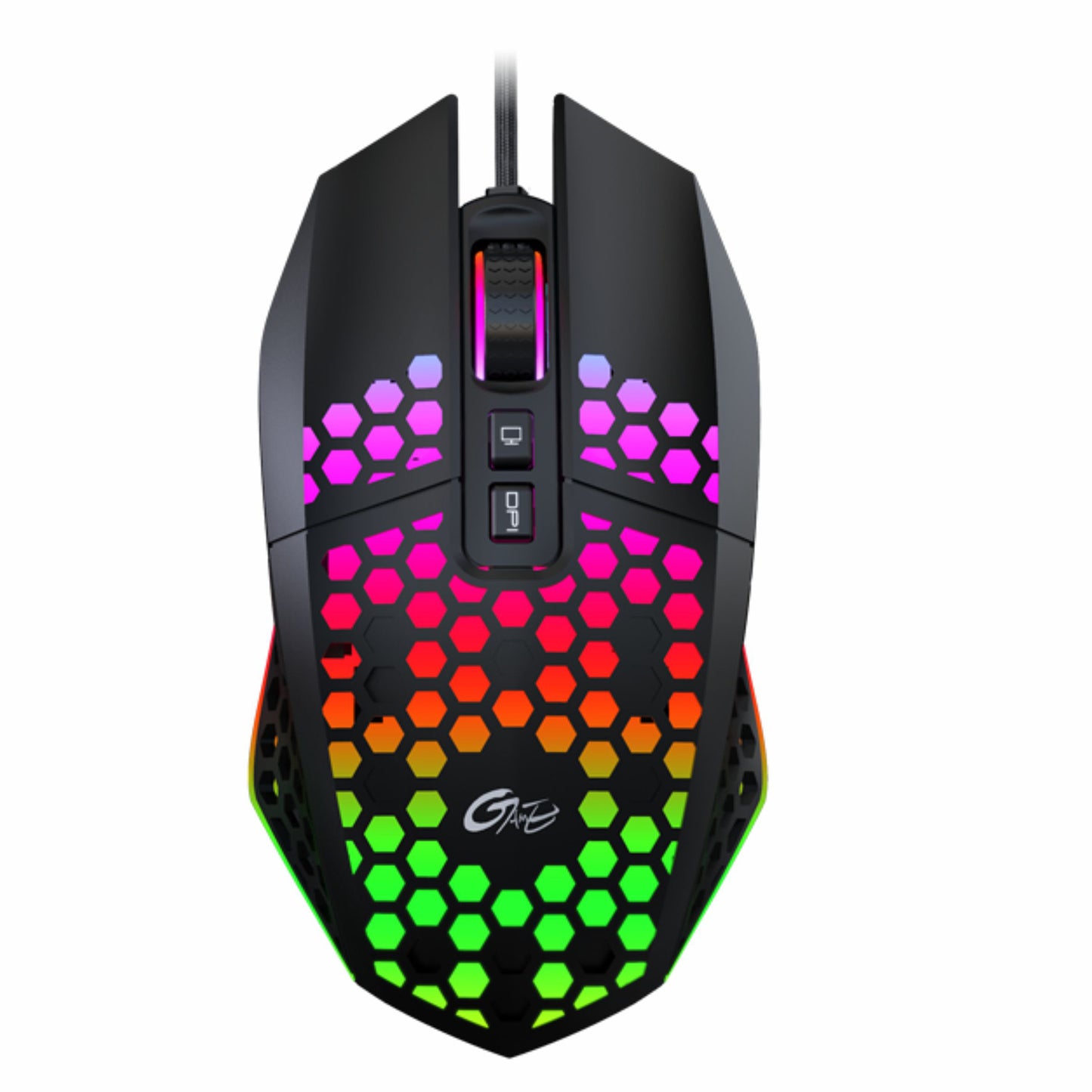 X801 Hollow RGB Wired Gaming Mouse - 8000 DPI, 7 Buttons, Touch Wheel