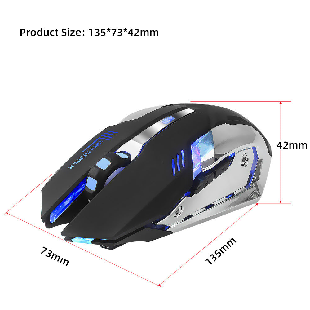 HXSJ Wireless Gaming Mouse 2.4G | 2400 DPI | RGB Glow | 6 Buttons | Black