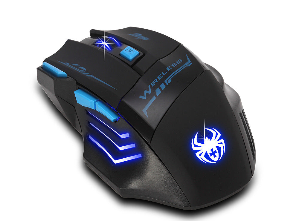 ZELOTES F-14 2.4GHz Wireless Gaming Mouse - RGB Luminous, 4-Gear DPI, Four-Way Scroll | Black