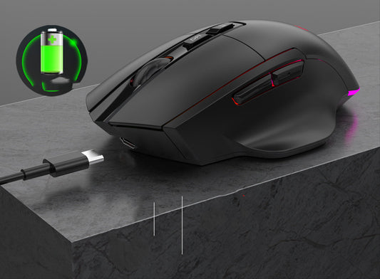 Tri-Mode RGB Wireless Gaming Mouse - Bluetooth, 2.4GHz & Wired, 1600 DPI | USB Rechargeable