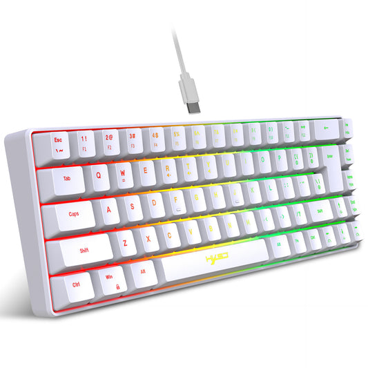 68-Key Mechanical-Feel Gaming Keyboard – Compact Membrane Keyboard – Keyboard Gaming Keyboard White