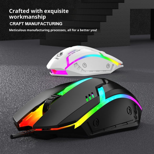 E-Sports Weighted Wired Gaming Mouse - Large Form Factor, USB | Black & White