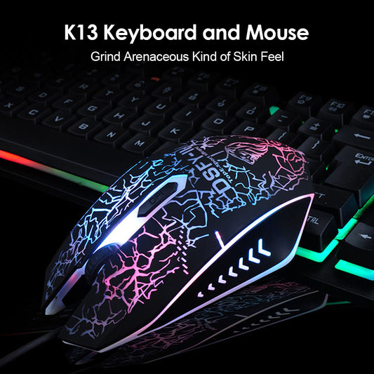 Wired Gaming Keyboard & Mouse Combo - 2400 DPI Mouse, Multimedia Keys | Black