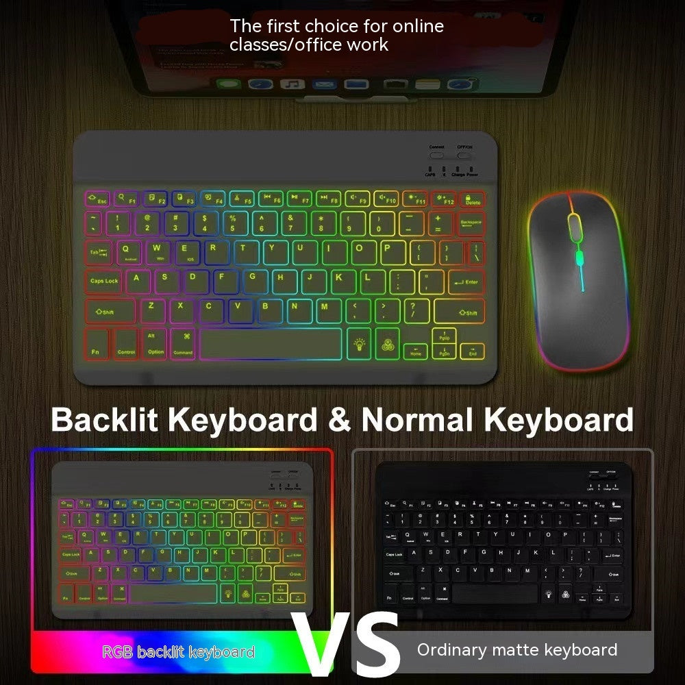 10" RGB Backlit Bluetooth Keyboard - Universal for Phones & Tablets | Optional Mouse