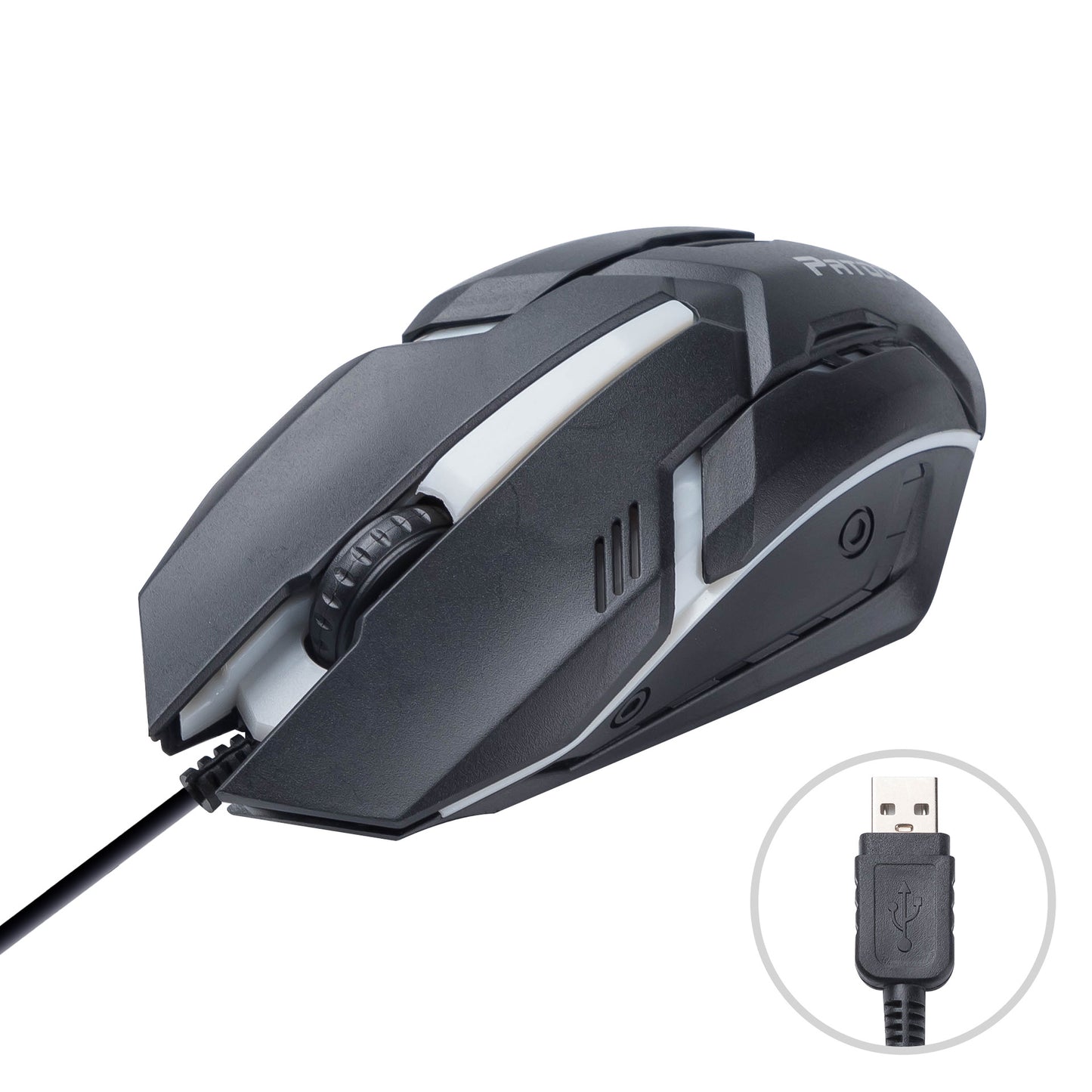 Wired Optical Mouse - 1000 DPI, USB, Slim Profile | Black