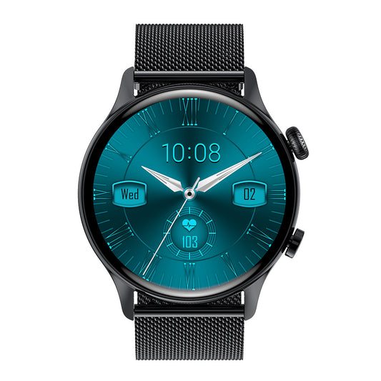 NFC Smart Watch – 1.36" Bluetooth Calling, Wireless Charging & Premium Strap Options – Fashion black leather / USB
