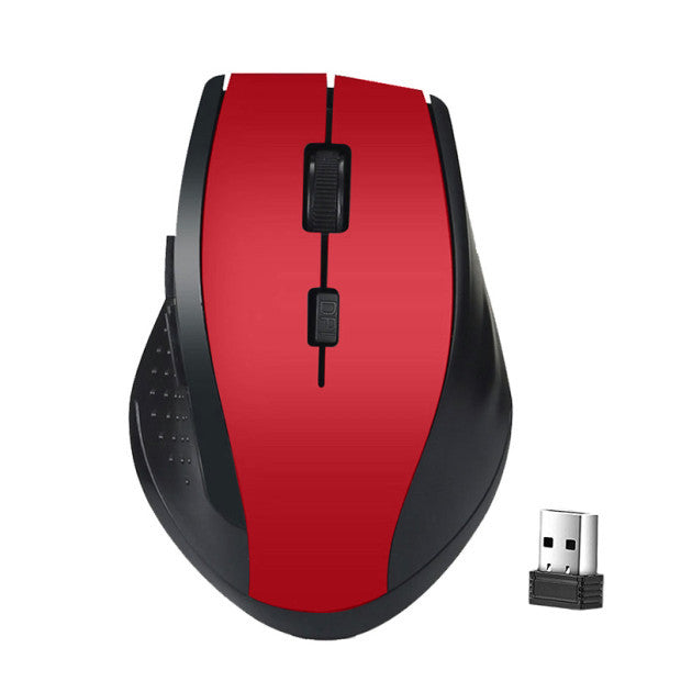 2.4GHz Wireless Gaming Mouse - 6-Month Battery, 16-Channel Auto Hop, 800/1200 DPI | Black, Red, Grey & Blue