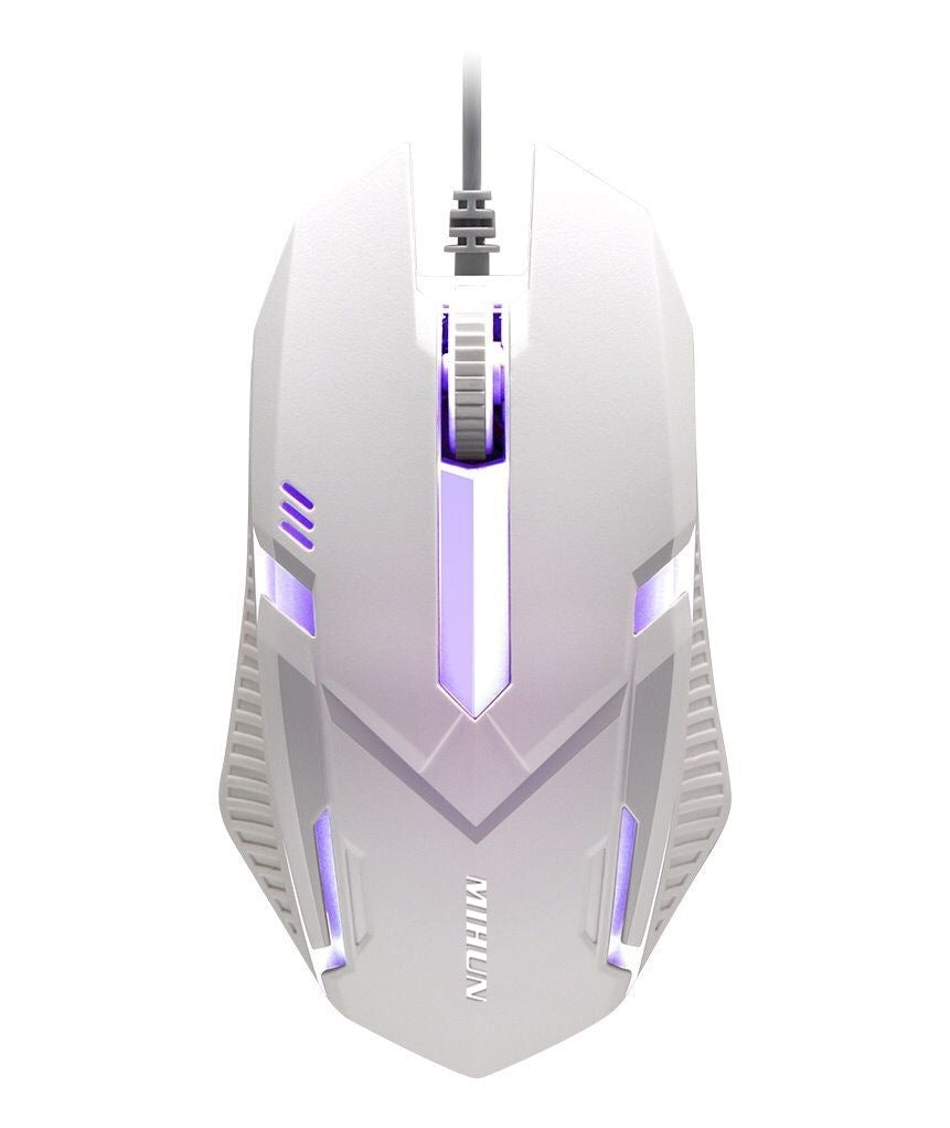 M103 Wired RGB Mouse - 1000 DPI, 3 Buttons, 1.35m Cable | White & Black
