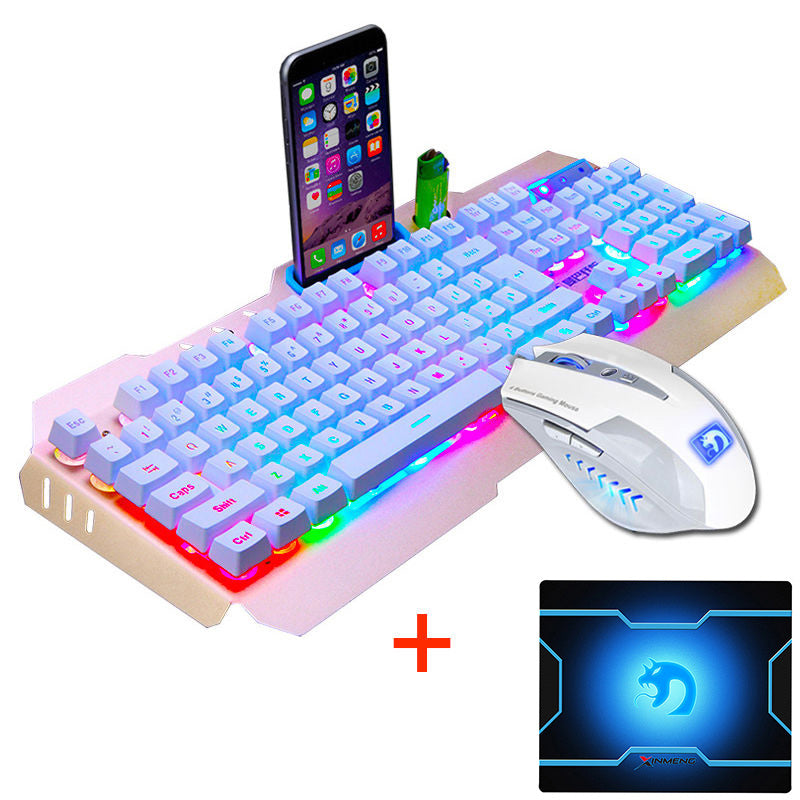LED Backlit Gaming Keyboard & Mouse Combo with Mouse Pad - USB Wired Set