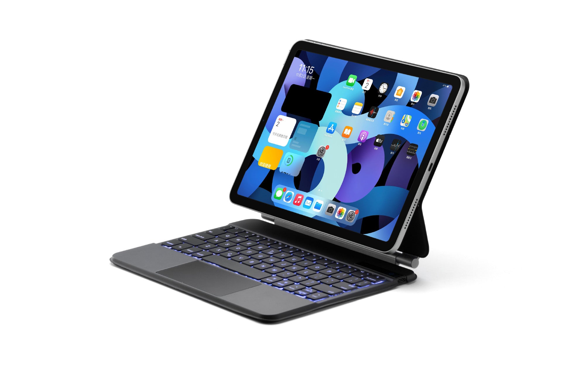 Magnetic Suspension Flat Bluetooth Keyboard - 109 & 129 Key | Apple Compatible | Black, Blue & White