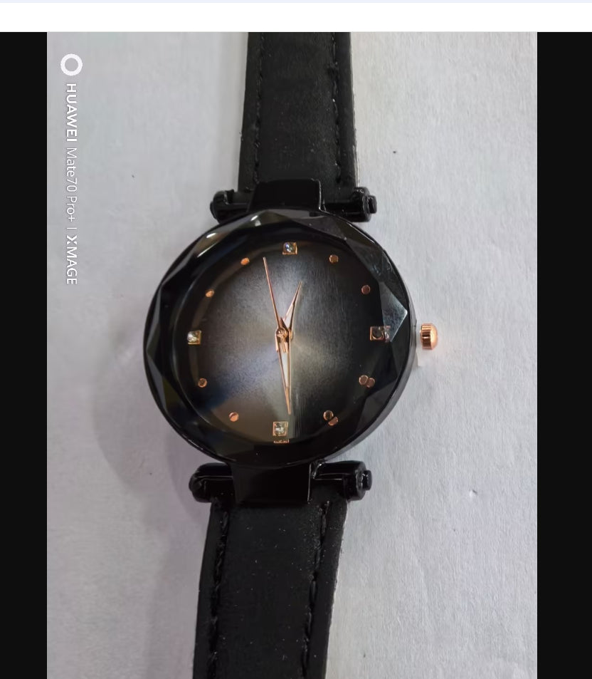 Women's Starry Sky Magnetic Strap Watch | 35mm Round Dial | Mineral Glass | Black, Blue & Red – product image 8 | Fidmat24 Tech Market