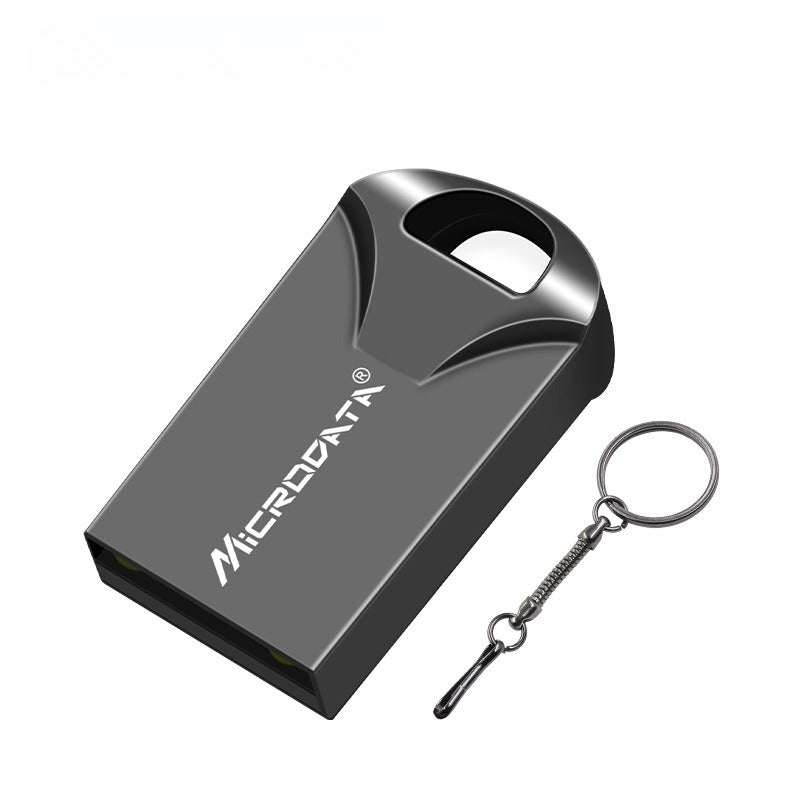 Mini Car-Shaped Metal USB Flash Drive with Necklace Chain