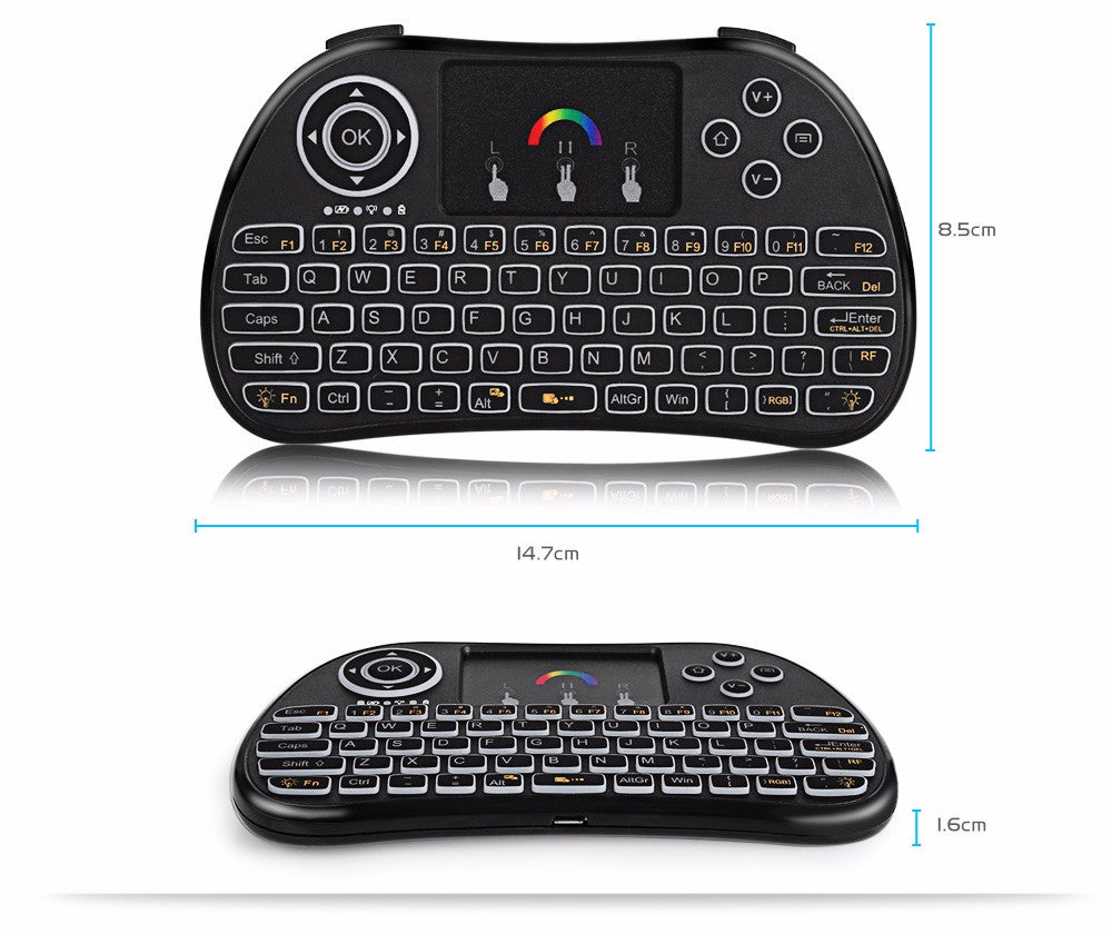 H9 Wireless Backlit Colourful Touch Remote Control Keyboard – product image 3 | Fidmat24 Tech Market