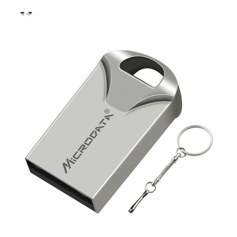 Mini Car-Shaped Metal USB Flash Drive with Necklace Chain