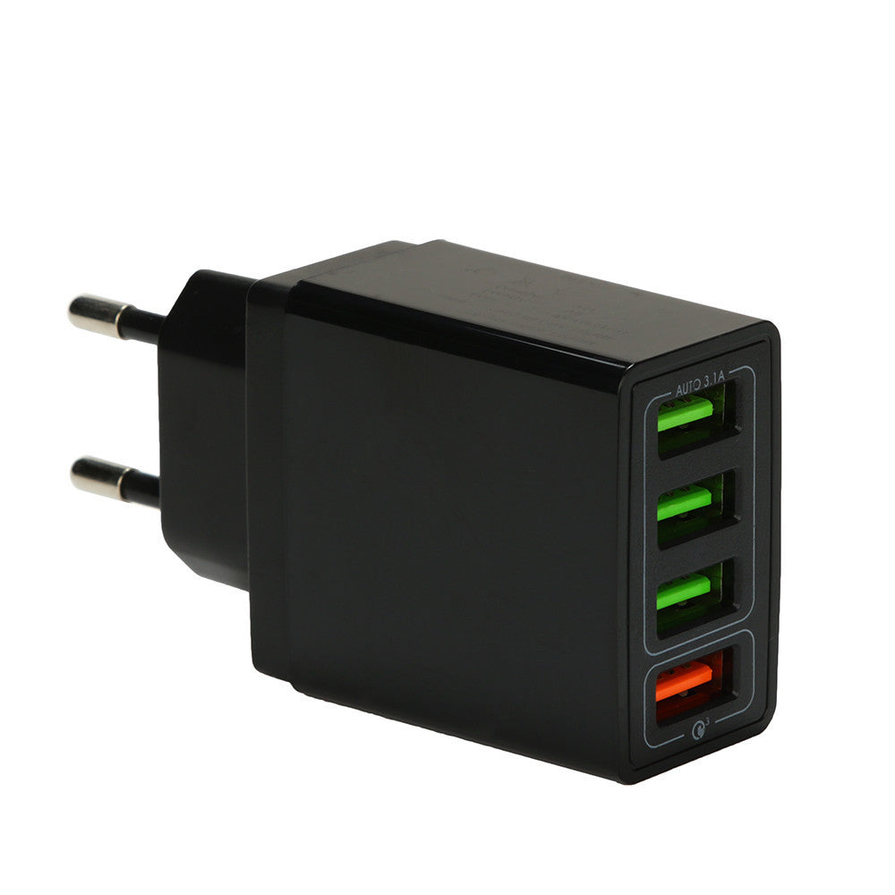 4-Port USB Fast Charger with QC3.0 Quick Charge - Smart Multi-Device Charging