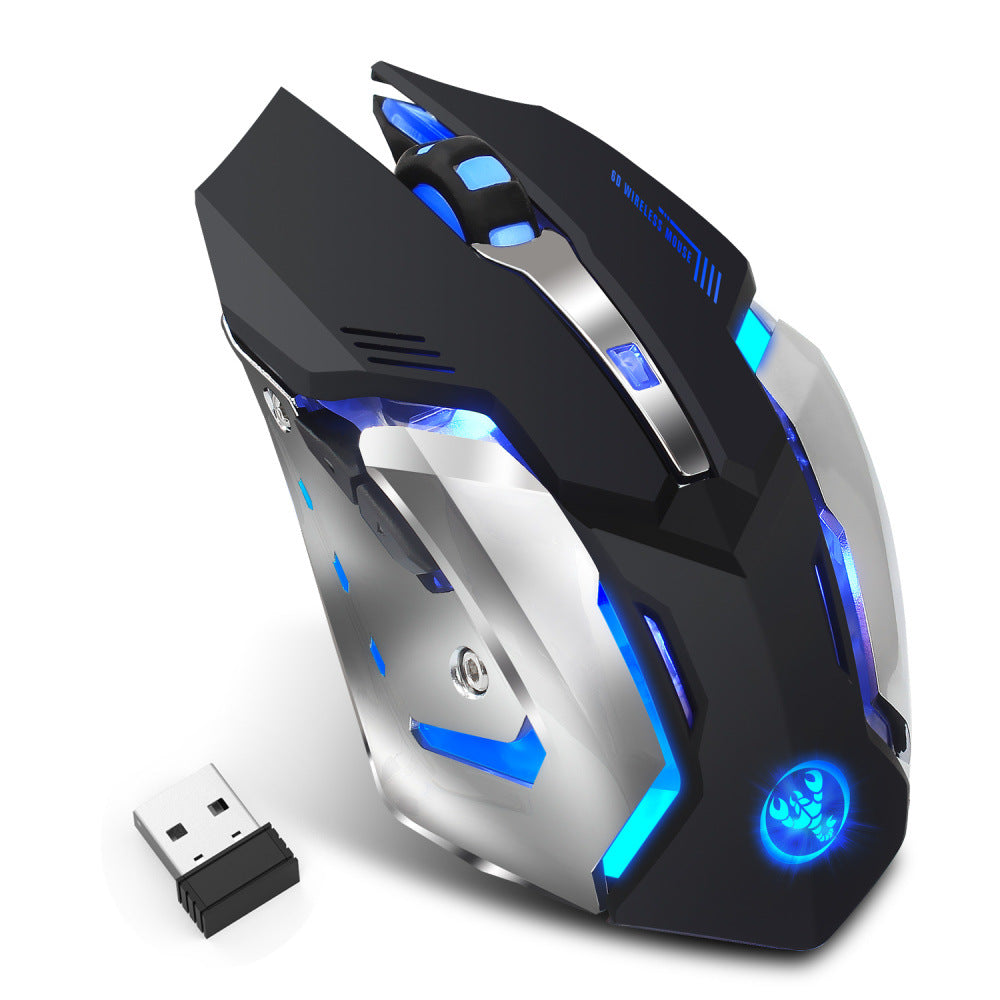 HXSJ Wireless Gaming Mouse 2.4G | 2400 DPI | RGB Glow | 6 Buttons | Black