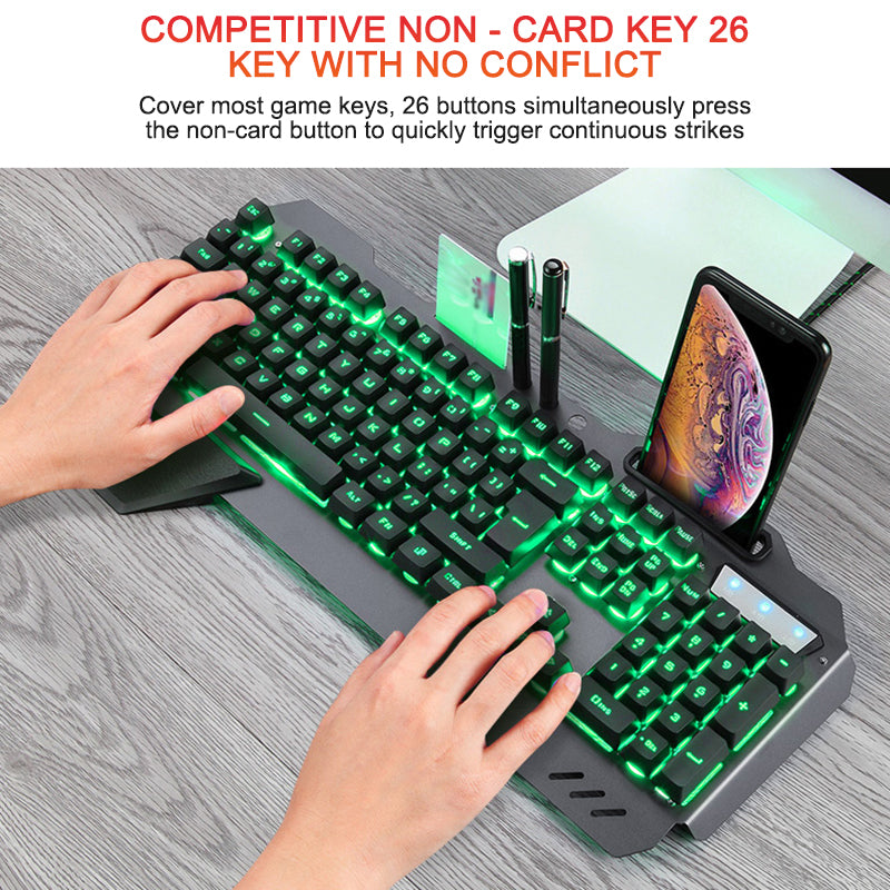 ergonomicwired-gaming-keyboard-with-rgb-backlight-phone-holder