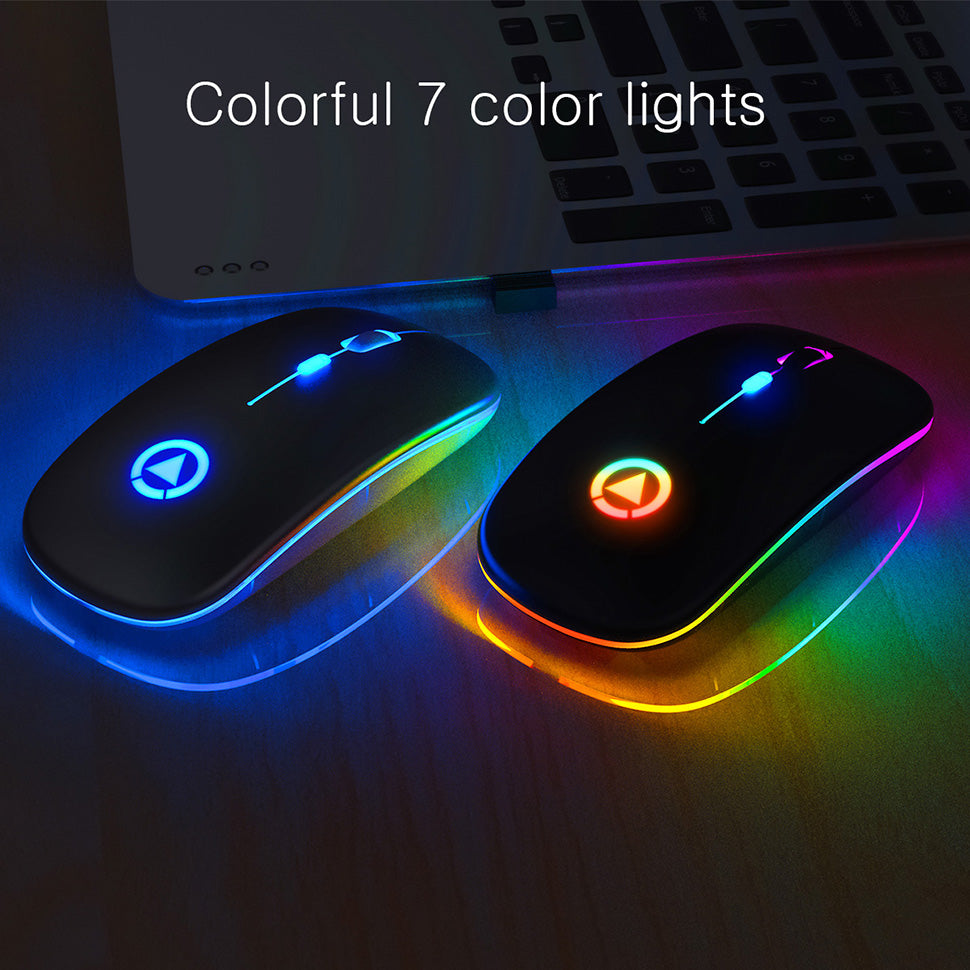 Silent Rechargeable Wireless Mouse - 1600 DPI, Four-Way Scroll, 2.4GHz | White, Silver, Black & Rose