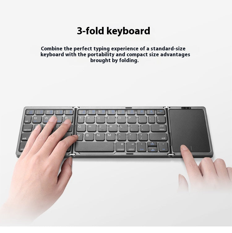 Three-Folding Wireless Bluetooth Keyboard with Touchpad – product image 1 | Fidmat24 Tech Market