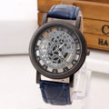 Fashion Hollow Skeleton Watch – Leather Strap & Stainless Steel Case for Men & Women – product image 3 | Fidmat24 Tech Market