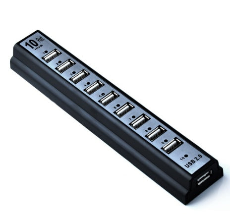 10-Port USB 2.0 Hub with AC Power Adapter - Powered Expansion Station