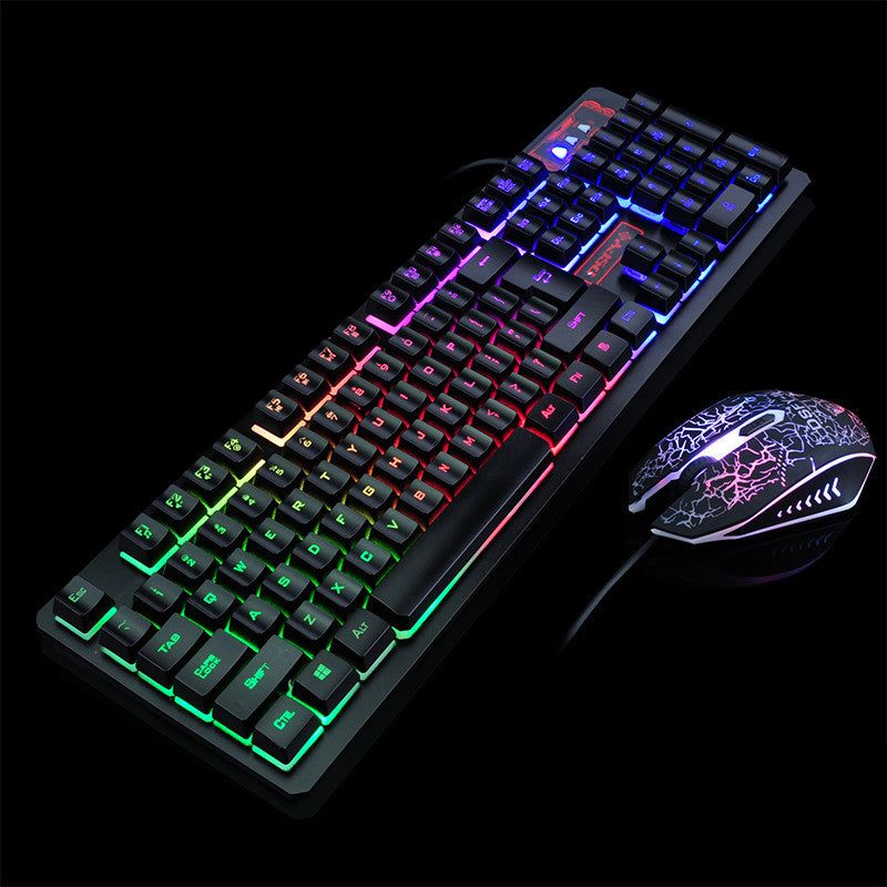Wired Gaming Keyboard & Mouse Combo - 2400 DPI Mouse, Multimedia Keys | Black