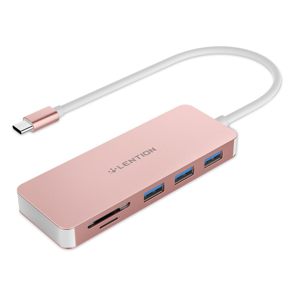 USB 3.0 Hub with SD & MicroSD Card Reader - 5-in-1 Expansion
