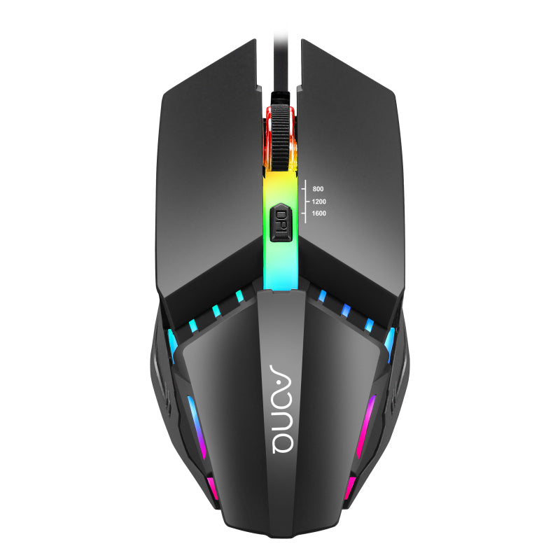 M3 Wired Optical Mouse - 800/1200/1600 DPI, 37 IPS Tracking, 102G Acceleration | USB | Black