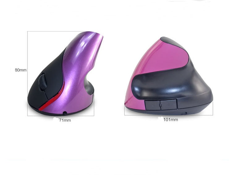 Wireless Vertical Ergonomic Mouse - Rechargeable Battery, Ergonomic Grip | Violet, Gray, Black, Silver & Blue