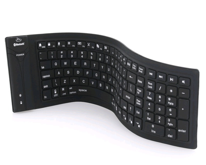 IP67 Waterproof Foldable Silicone Bluetooth Keyboard - 108 Keys, 10m Range