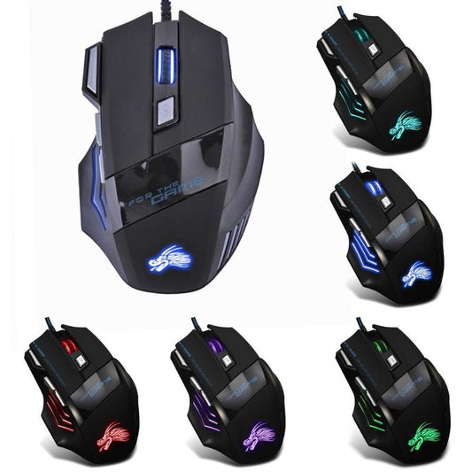 RGB Wired Gaming Mouse - 5500 DPI, 7-Colour LED, Multiple Models