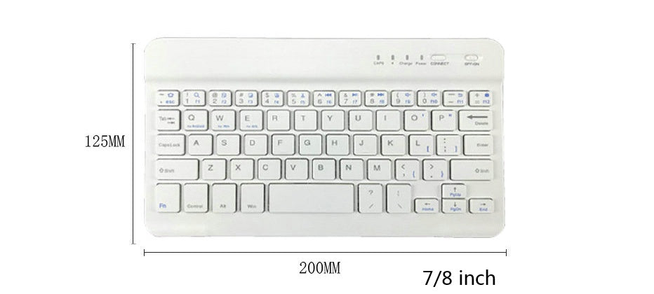 Mini Bluetooth Wireless Keyboard for Tablets - S (7–8"), M (9") & L (9.7–10.1") | Black & White