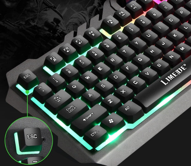 Wired Backlit Keyboard & Mouse Combo - USB Desktop Set