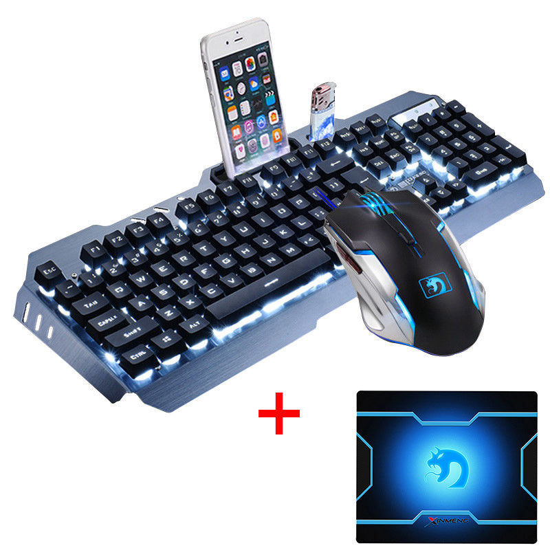 LED Backlit Gaming Keyboard & Mouse Combo with Mouse Pad - USB Wired Set