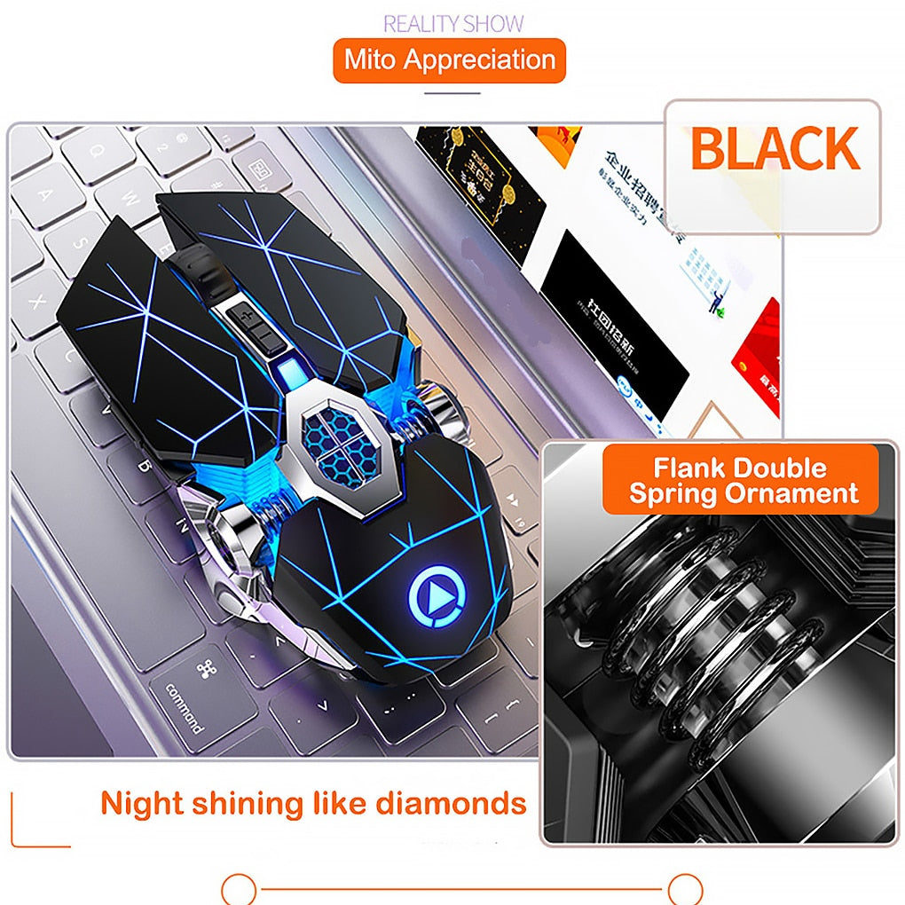 Silver Eagle A7 Wireless Gaming Mouse - 2.4GHz Rechargeable RGB Mouse
