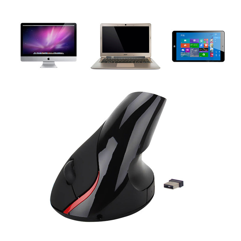 Wireless Vertical Ergonomic Mouse - Rechargeable Battery, Ergonomic Grip | Violet, Gray, Black, Silver & Blue