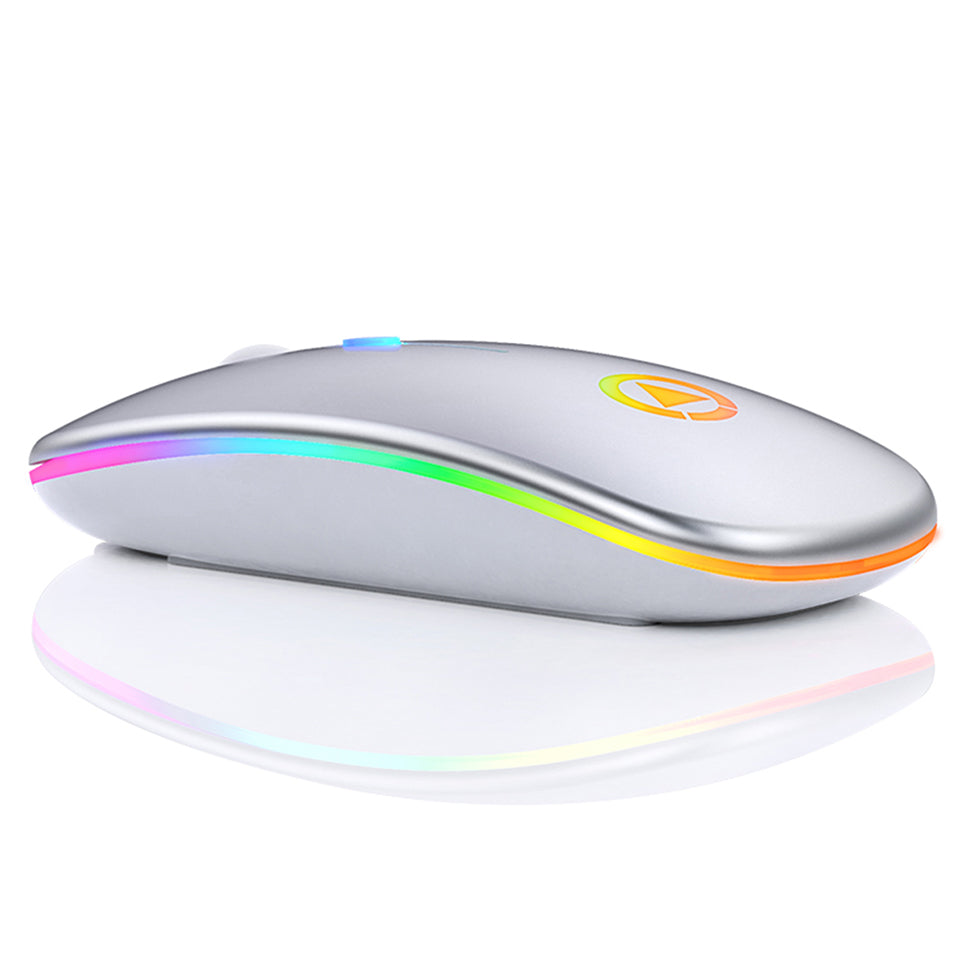 Silent Rechargeable Wireless Mouse - 1600 DPI, Four-Way Scroll, 2.4GHz | White, Silver, Black & Rose