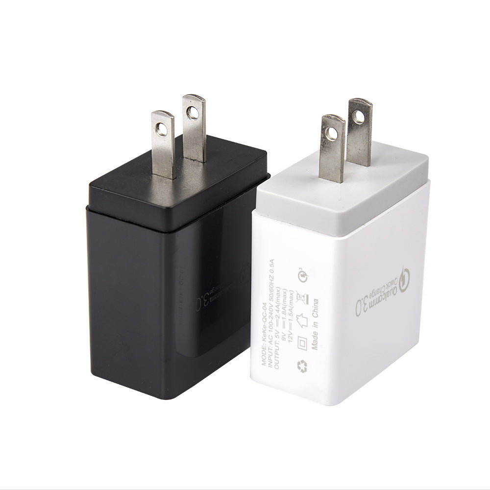 4-Port USB Fast Charger with QC3.0 Quick Charge - Smart Multi-Device Charging