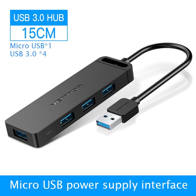 4-Port USB 3.0 Hub Splitter - High-Speed Data Transfer
