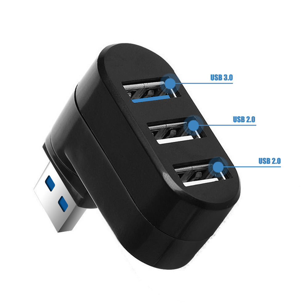3-Port USB 3.0 Rotary Hub - 5Gbps High-Speed with Current Protection