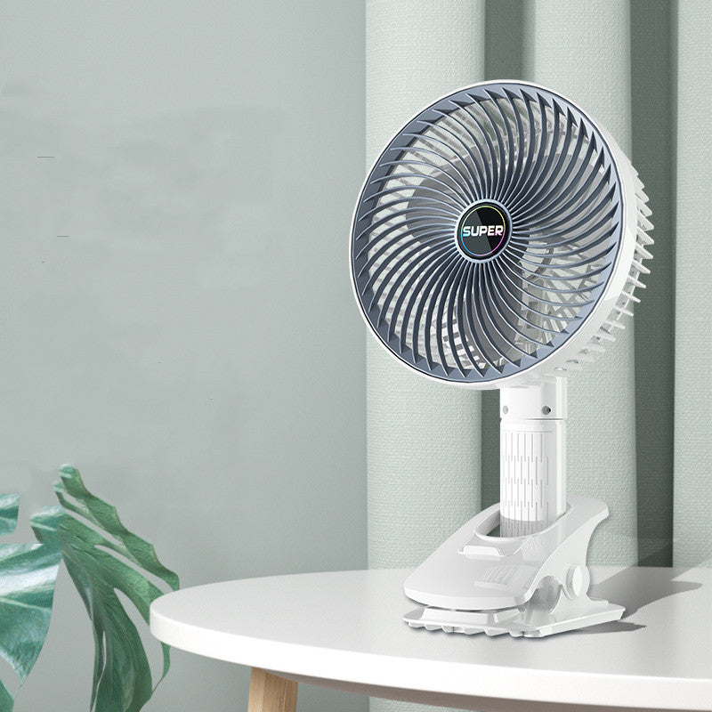 Rechargeable Clip-On Fan - USB Powered, Brushless Motor, Portable Cooling