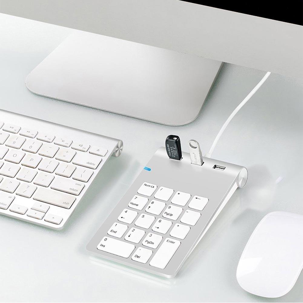 USB 2.0 Numeric Keypad - 18-Key Wired Number Pad, Plug & Play, Universal