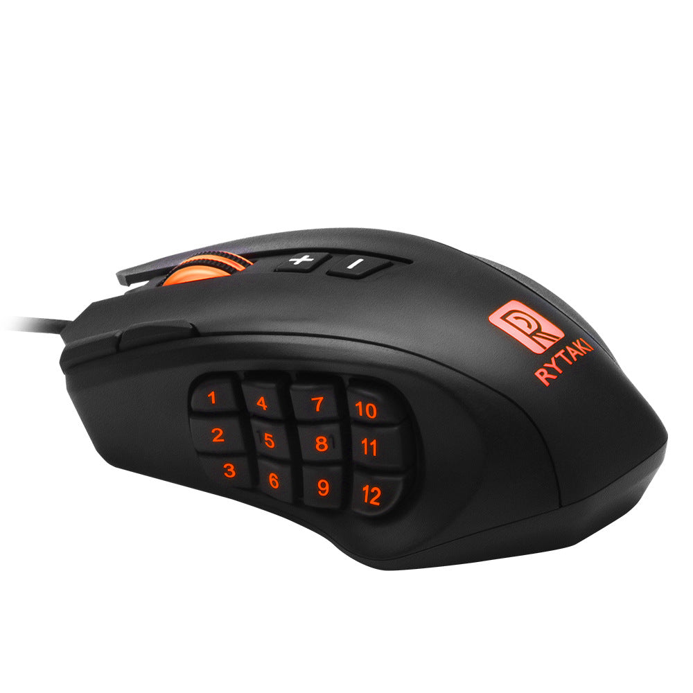 High-Precision Laser Gaming Mouse - 24000 DPI, 16 Buttons, 4-Way Scroll