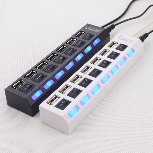7-Port USB Hub with Individual Switches - Control Each Port Independently