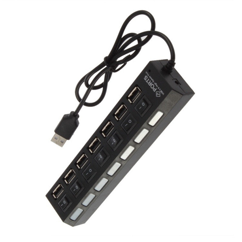 7-Port USB Hub with Individual Switches - Control Each Port Independently