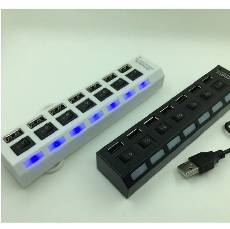 7-Port USB Hub with Individual Switches - Control Each Port Independently